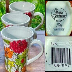 CERTIFIED INTERNATIONAL Color Bakery by Mindy Sommer Aria ceramic mugs set of 6